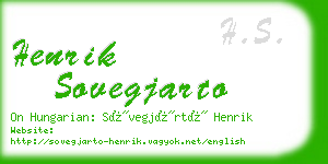 henrik sovegjarto business card